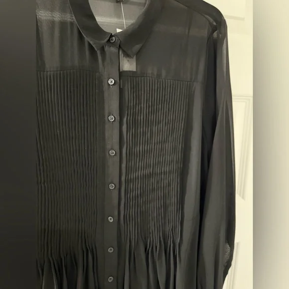 NWT Banana Republic Elegant Black Sheer Dress with stretch slip/dress underneath - Picture 7 of 10